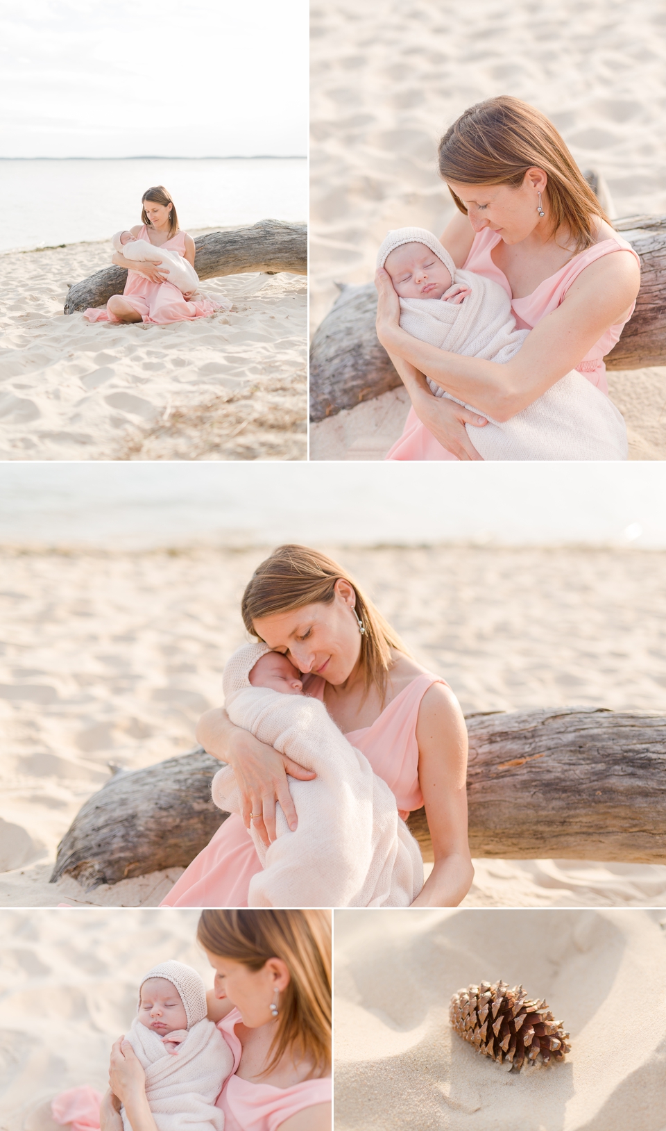 séance nouveau-né à la plage en extérieur Photographe naissance tours